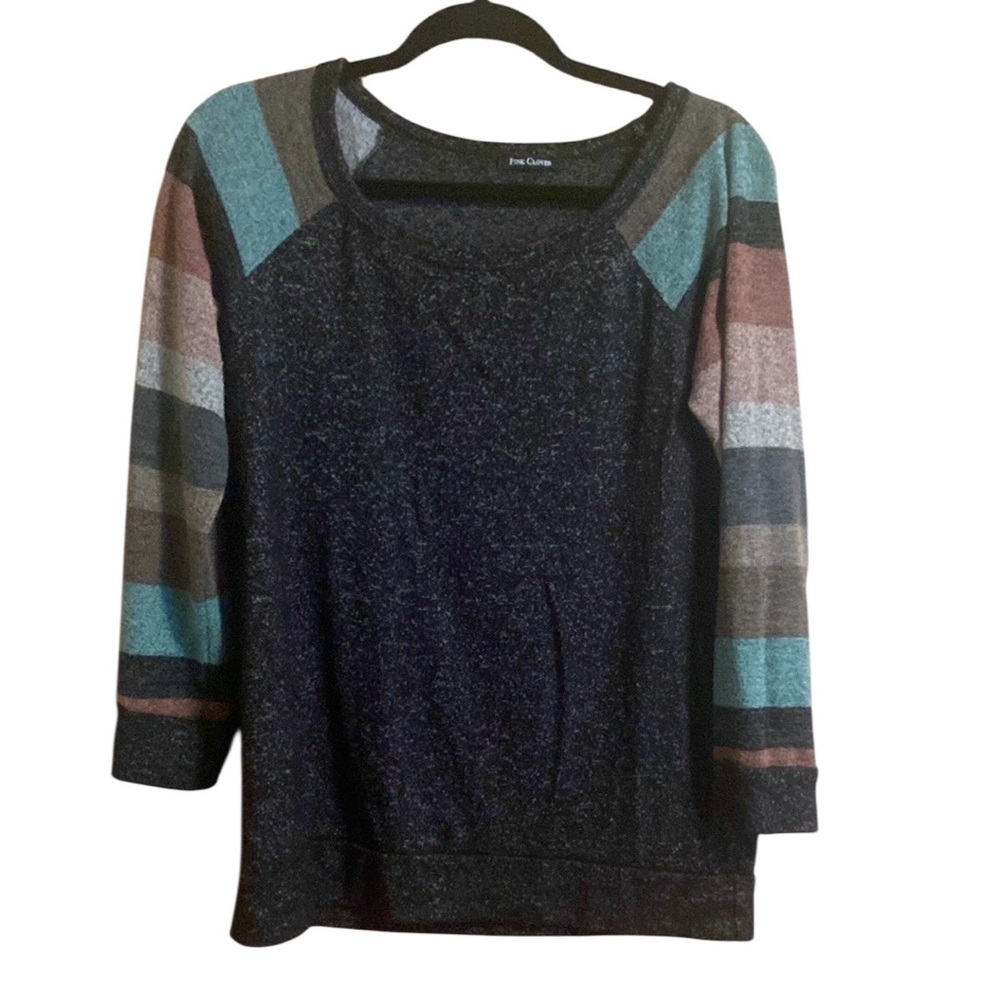 Pink Clover Brookie Knit Top Striped Multicolor Small